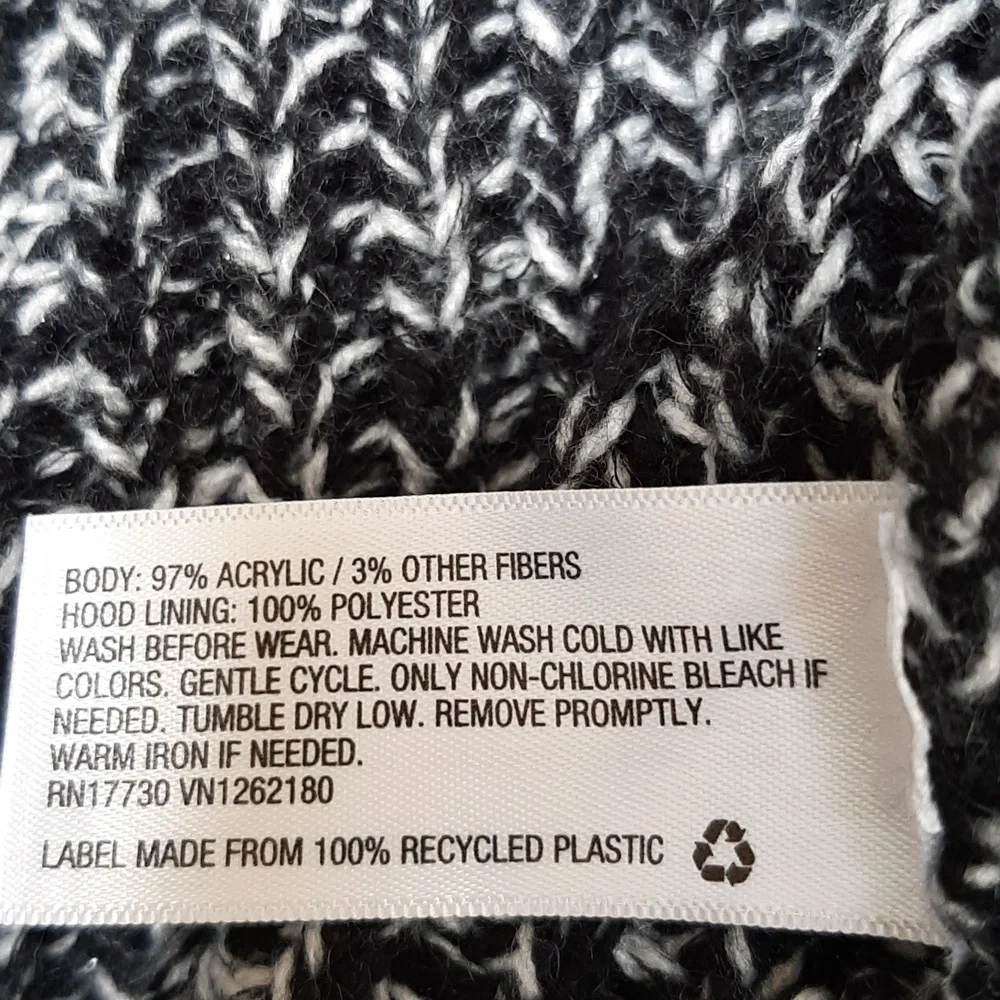 Gymboree 12M  Black and Off White Knit Toggle Sweater Jacket
